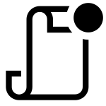 Scroll Outline Badged SVG Icon